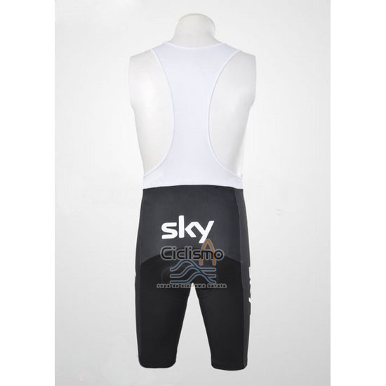 Sky Lider Ropa Ciclismo Culotte Corto 2011 Hombre Mangas Cortas Blanco y Azur